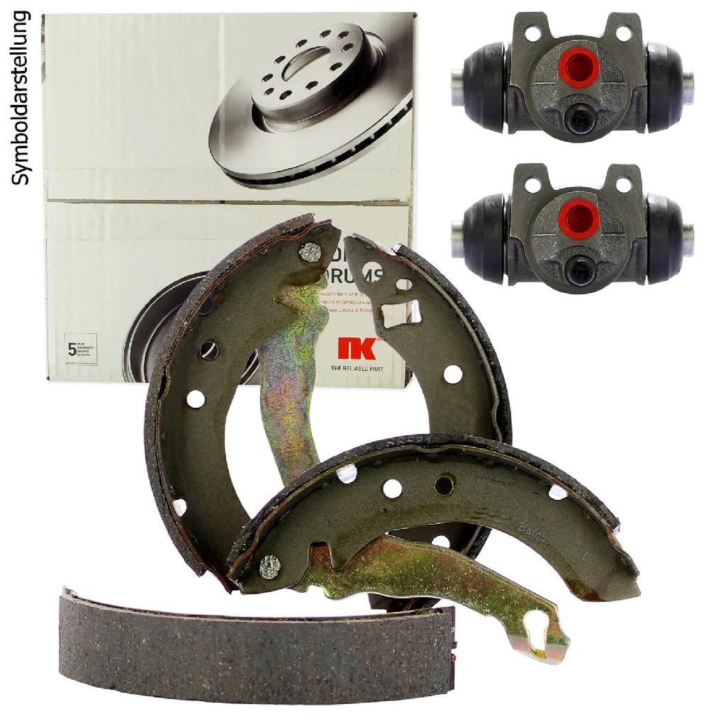NK Radbremszylinder 804706 + Zubehörsatz, Feststellbremsbacken 7947680 + Bremsbackensatz 2799520