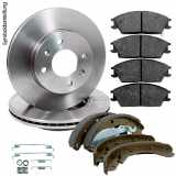 NK Bremsscheibe 201535 + Zubehörsatz, Feststellbremsbacken 7915801 + Bremsbelagsatz, Scheibenbremse 221524 + Bremsbackensatz 2715662