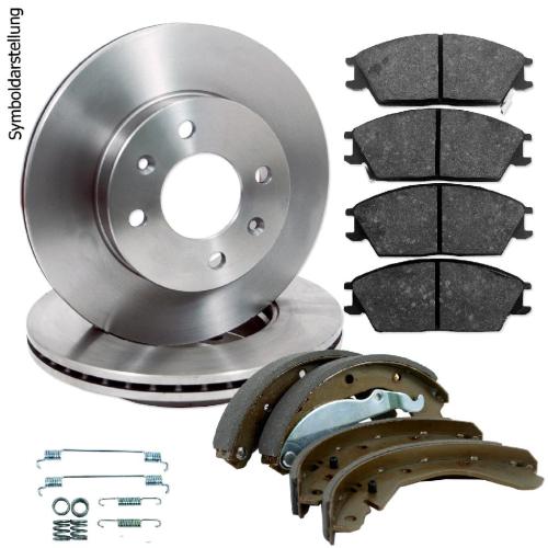 NK Bremsscheibe 201535 + Zubehörsatz, Feststellbremsbacken 7915801 + Bremsbelagsatz, Scheibenbremse 221524 + Bremsbackensatz 2715662 Bild NK Bremsscheibe 201535 + Zubehörsatz, Feststellbremsbacken 7915801 + Bremsbelagsatz, Scheibenbremse 221524 + Bremsbackensatz 2715662