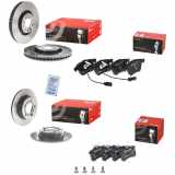 BREMBO Bremsbelagsatz, Scheibenbremse P 85 017 + Bremsscheibe 08.9084.11 + Bremsscheibe 09.A598.11 + Bremsbelagsatz, Scheibenbremse P 85 056