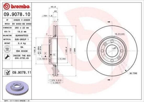 BREMBO BREMSENSET Bild BREMBO BREMSENSET