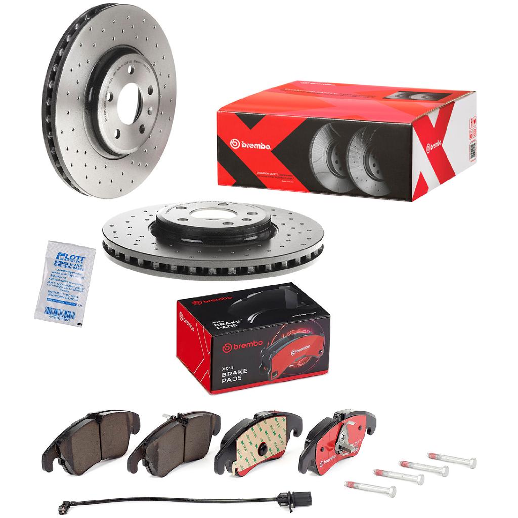 BREMBO Bremsscheibe 09.A758.1X + Bremsbelagsatz, Scheibenbremse P 85 098X