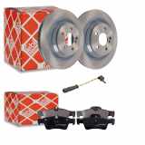 FEBI BILSTEIN Bremsbelagsatz, Scheibenbremse 16451 + Bremsscheibe 26405 + Warnkontakt, Bremsbelagverschleiß 19186