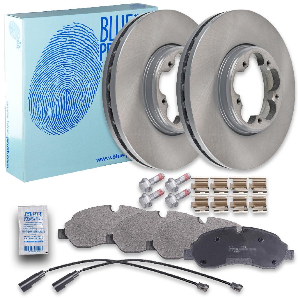BLUE PRINT Bremsbelagsatz, Scheibenbremse ADF124211 + Bremsscheibe ADF124350