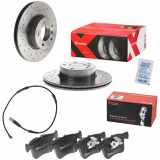 BREMBO Bremsbelagsatz, Scheibenbremse P 06 075 + Bremsscheibe 09.B337.2X + Warnkontakt, Bremsbelagverschleiß A 00 473