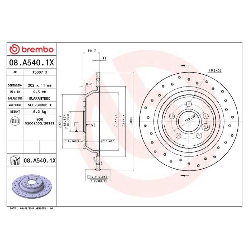 BREMBO Bremsscheibe 08.A540.1X + Bremsbelagsatz, Scheibenbremse P 24 078X Bild BREMBO Bremsscheibe 08.A540.1X + Bremsbelagsatz, Scheibenbremse P 24 078X