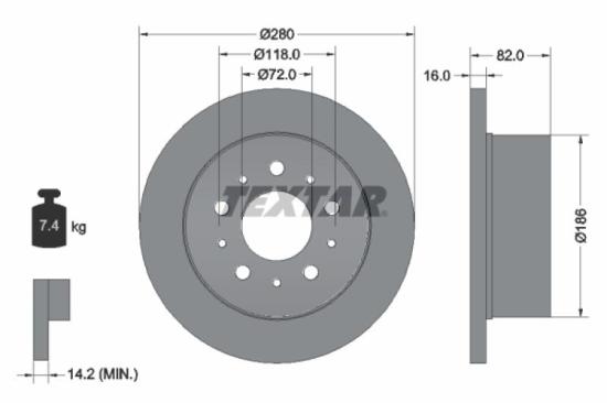 TEXTAR Bremsscheibe 92157403 + Bremsbelagsatz, Scheibenbremse 2446501 Bild TEXTAR Bremsscheibe 92157403 + Bremsbelagsatz, Scheibenbremse 2446501