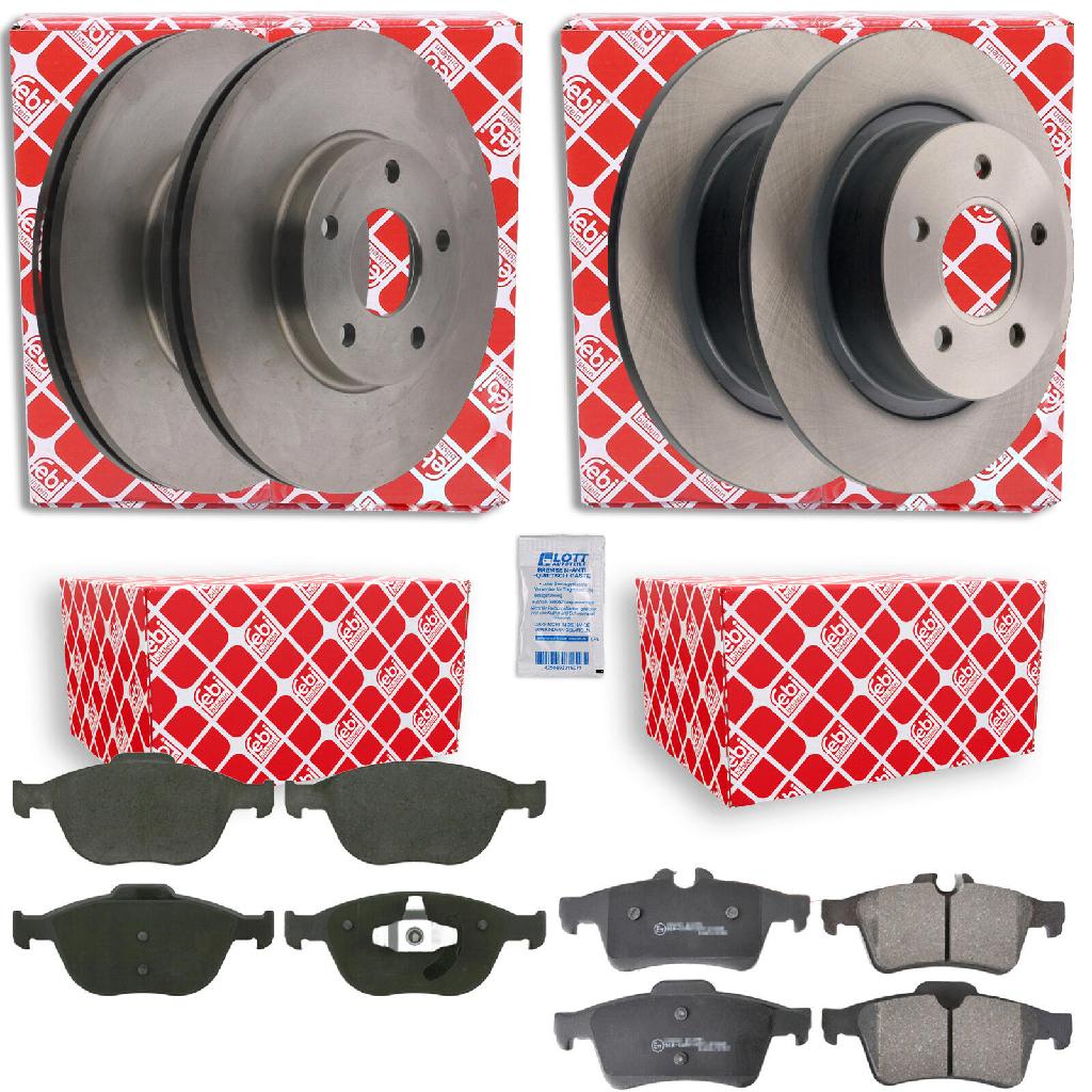 FEBI BILSTEIN Bremsscheibe 44016 + Bremsbelagsatz, Scheibenbremse 16718 + Bremsscheibe 26592 + Bremsbelagsatz, Scheibenbremse 16570
