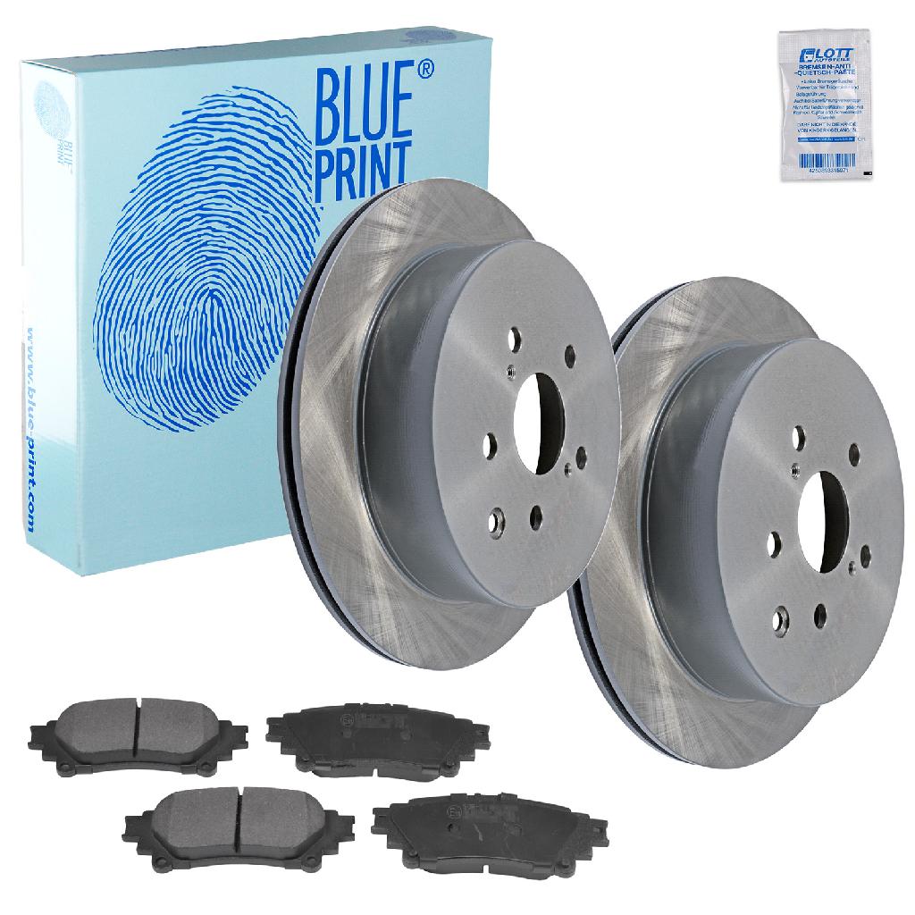 BLUE PRINT Bremsbelagsatz, Scheibenbremse ADT342186 + Bremsscheibe ADT343225