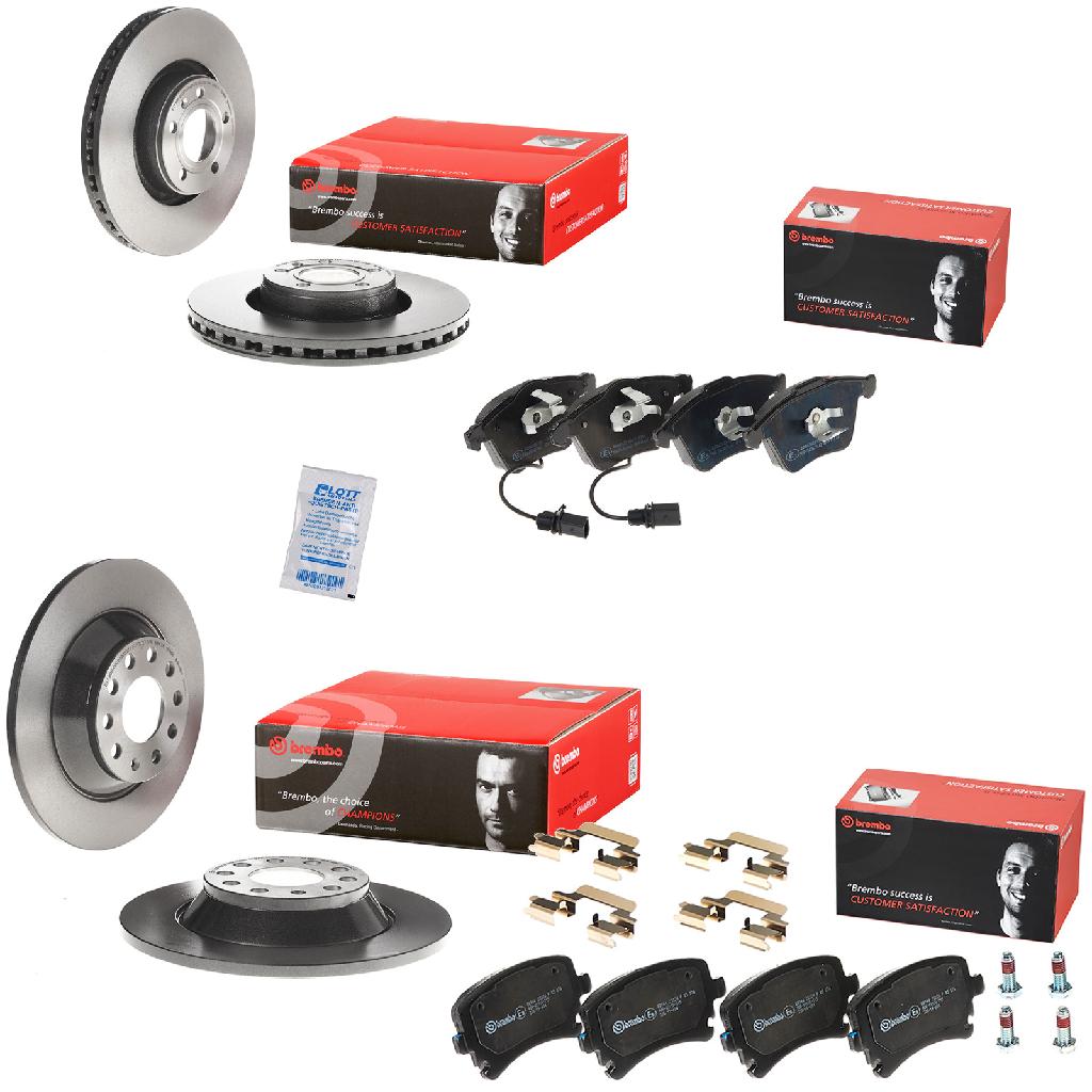 BREMBO Bremsbelagsatz, Scheibenbremse P 85 097 + Bremsbelagsatz, Scheibenbremse P 85 076 + Bremsscheibe 08.8843.21 + Bremsscheibe 09.C895.11