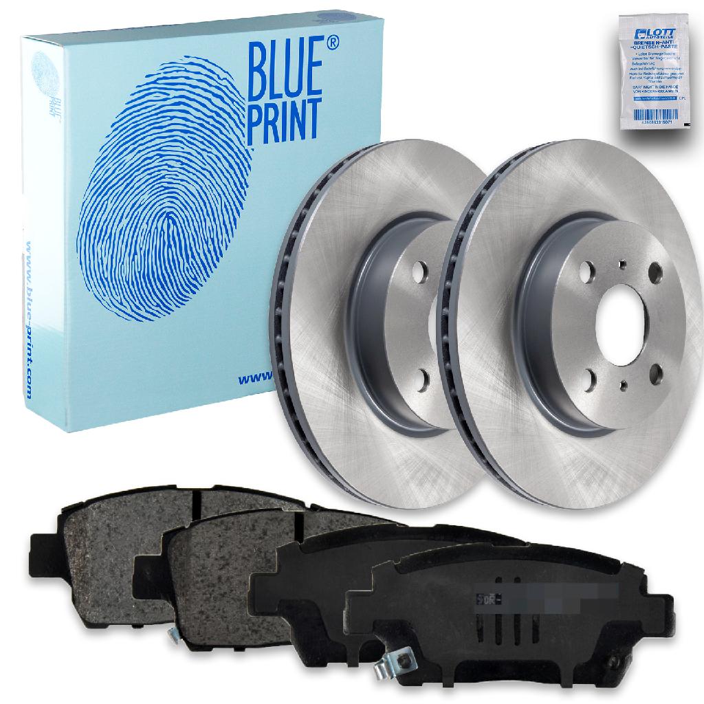 BLUE PRINT Bremsscheibe ADT343222 + Bremsbelagsatz, Scheibenbremse ADT342177