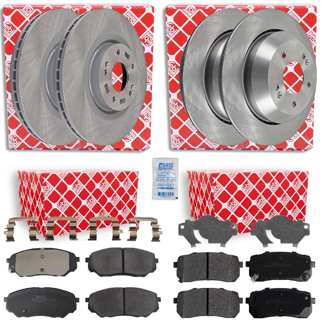 FEBI BILSTEIN Bremsbelagsatz, Scheibenbremse 177077 + Bremsscheibe 108408 + Bremsscheibe 108676 + Bremsbelagsatz, Scheibenbremse 116358