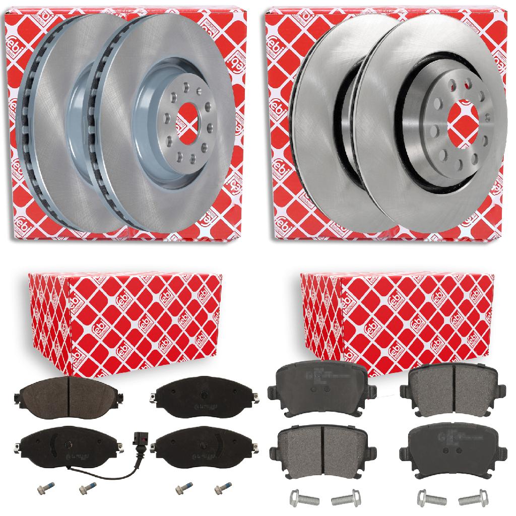 FEBI BILSTEIN Bremsscheibe 24386 + Bremsbelagsatz, Scheibenbremse 16540 + Bremsbelagsatz, Scheibenbremse 16868 + Bremsscheibe 39129