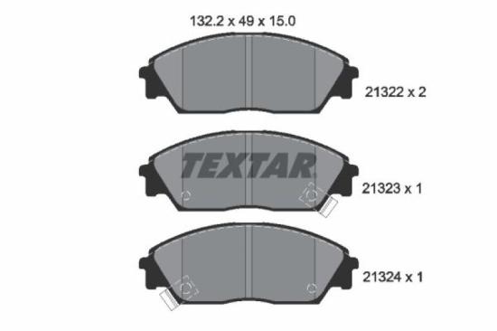 TEXTAR Bremsbelagsatz, Scheibenbremse 2132201 + Bremsscheibe 92060700 Bild TEXTAR Bremsbelagsatz, Scheibenbremse 2132201 + Bremsscheibe 92060700