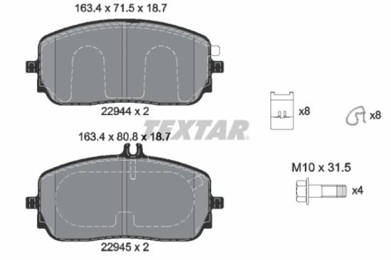 TEXTAR Warnkontakt, Bremsbelagverschleiß 98048700 + Bremsbelagsatz, Scheibenbremse 2294401 + Bremsscheibe 92323305 Bild TEXTAR Warnkontakt, Bremsbelagverschleiß 98048700 + Bremsbelagsatz, Scheibenbremse 2294401 + Bremsscheibe 92323305