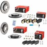 BREMBO Bremsbelagsatz, Scheibenbremse P 50 146 + Bremsscheibe 09.E022.11 + Bremsbelagsatz, Scheibenbremse P 50 151 + Warnkontakt, Bremsbelagverschleiß A 00 353 + Bremsscheibe 08.D758.11