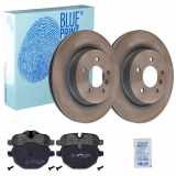 FEBI BILSTEIN Warnkontakt, Bremsbelagverschleiß 37454 BLUE PRINT Bremsbelagsatz, Scheibenbremse ADB114211 + Bremsscheibe ADB114397