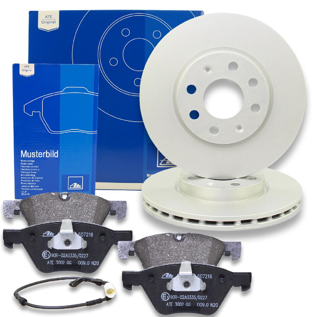 ATE Warnkontakt, Bremsbelagverschleiß 24.8190-0007.2 + Bremsbelagsatz, Scheibenbremse 13.0470-3859.2 + Bremsscheibe 24.0120-0240.1