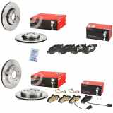 BREMBO Bremsbelagsatz, Scheibenbremse P 24 037 + Bremsbelagsatz, Scheibenbremse P 24 038 + Bremsscheibe 09.6766.10 + Bremsscheibe 09.5708.10