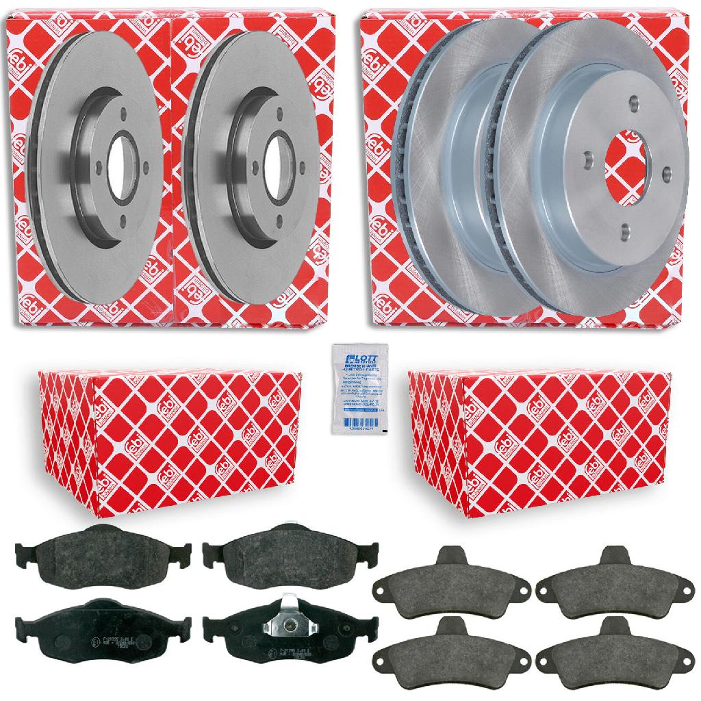 FEBI BILSTEIN Bremsbelagsatz, Scheibenbremse 16202 + Bremsscheibe 05644 + Bremsscheibe 10706 + Bremsbelagsatz, Scheibenbremse 16393