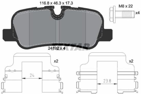 TEXTAR Warnkontakt, Bremsbelagverschleiß 98039400 + Bremsbelagsatz, Scheibenbremse 2419204 + Bremsscheibe 92147703 Bild TEXTAR Warnkontakt, Bremsbelagverschleiß 98039400 + Bremsbelagsatz, Scheibenbremse 2419204 + Bremsscheibe 92147703