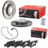 BREMBO Bremsscheibe 09.5390.31 + Bremsbelagsatz, Scheibenbremse P 06 024 + Warnkontakt, Bremsbelagverschleiß A 00 217