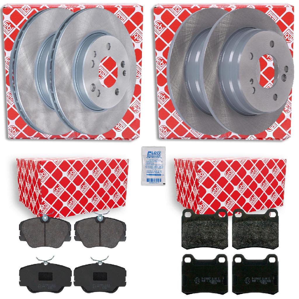 FEBI BILSTEIN Bremsbelagsatz, Scheibenbremse 16154 + Bremsbelagsatz, Scheibenbremse 16193 + Bremsscheibe 08138 + Bremsscheibe 05230