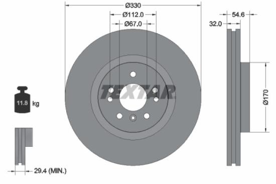 TEXTAR Bremsscheibe 92150605 + Warnkontakt, Bremsbelagverschleiß 98040100 + Bremsbelagsatz, Scheibenbremse 2392201 Bild TEXTAR Bremsscheibe 92150605 + Warnkontakt, Bremsbelagverschleiß 98040100 + Bremsbelagsatz, Scheibenbremse 2392201