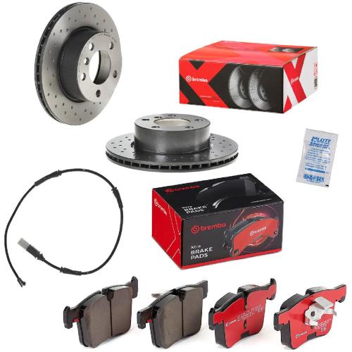 BREMBO Bremsscheibe 09.9750.2X + Bremsbelagsatz, Scheibenbremse P 06 075X + Warnkontakt, Bremsbelagverschleiß A 00 473 Bild BREMBO Bremsscheibe 09.9750.2X + Bremsbelagsatz, Scheibenbremse P 06 075X + Warnkontakt, Bremsbelagverschleiß A 00 473