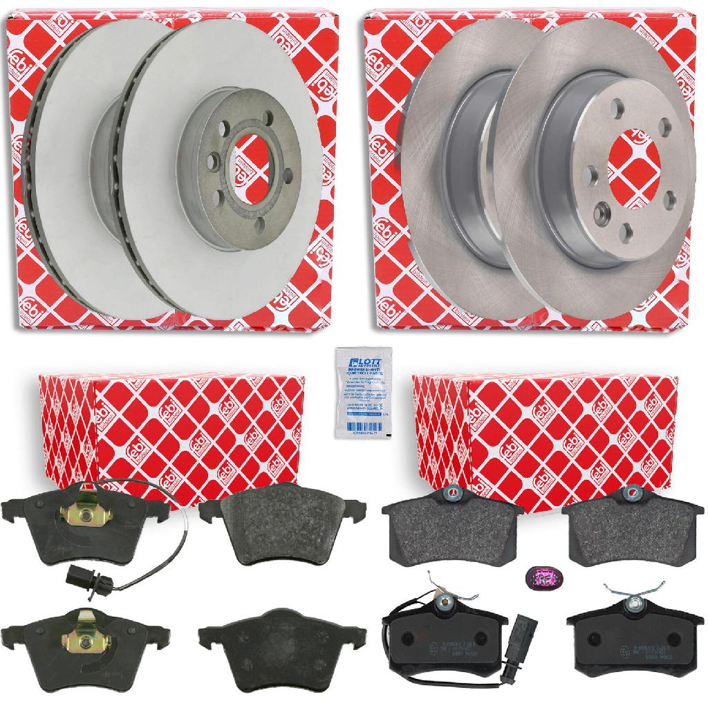 FEBI BILSTEIN Bremsbelagsatz, Scheibenbremse 16394 + Bremsscheibe 26118 + Bremsscheibe 14162 + Bremsbelagsatz, Scheibenbremse 16458