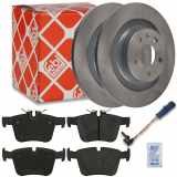 FEBI BILSTEIN Bremsbelagsatz, Scheibenbremse 16989 + Bremsscheibe 107726 + Warnkontakt, Bremsbelagverschleiß 39246