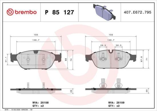 BREMBO Bremsscheibe 09.B971.11 + Bremsbelagsatz, Scheibenbremse P 85 127 Bild BREMBO Bremsscheibe 09.B971.11 + Bremsbelagsatz, Scheibenbremse P 85 127