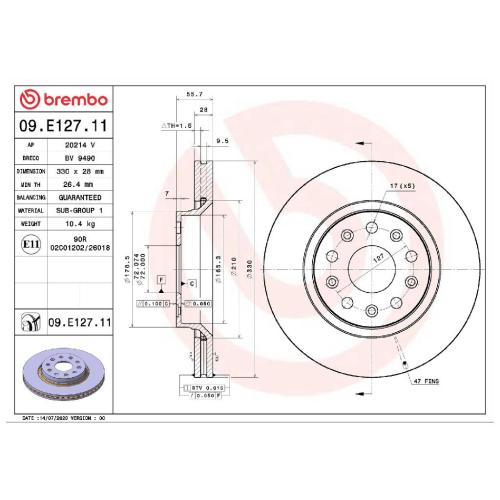 BREMBO Bremsbelagsatz, Scheibenbremse P 11 035 + Bremsscheibe 09.E127.11 Bild BREMBO Bremsbelagsatz, Scheibenbremse P 11 035 + Bremsscheibe 09.E127.11