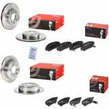 BREMBO Bremsbelagsatz, Scheibenbremse P 28 016 + Bremsbelagsatz, Scheibenbremse P 28 017 + Bremsscheibe 08.7104.14 + Bremsscheibe 09.5023.10