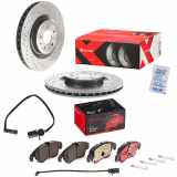 BREMBO Bremsscheibe 09.B039.1X + Bremsbelagsatz, Scheibenbremse P 85 098X + Warnkontakt, Bremsbelagverschleiß A 00 484