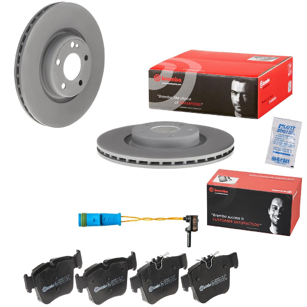 BREMBO Bremsscheibe 09.D531.13 + Bremsbelagsatz, Scheibenbremse P 50 133 + Warnkontakt, Bremsbelagverschleiß A 00 353