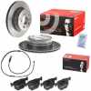 BREMBO Warnkontakt, Bremsbelagverschleiß A 00 434 + Bremsscheibe 09.9925.11 + Bremsbelagsatz, Scheibenbremse P 06 056