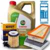 Castrol Motor&ouml;l + &Ouml;lfilter + Luftfilter + Innenraumfilter + Ablassschraube
