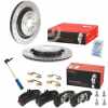 BREMBO Bremsbelagsatz, Scheibenbremse P 50 130 + Bremsscheibe 09.B879.11 + Warnkontakt, Bremsbelagverschleiß A 00 377