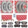 FEBI BILSTEIN Bremsbelagsatz, Scheibenbremse 116384 + Bremsbelagsatz, Scheibenbremse 116376 + Bremsscheibe 108575 + Bremsscheibe 108387