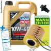 &Ouml;lwechsel Set 5L 10W40 &Ouml;l Motor&ouml;l LIQUI MOLY + MANN &Ouml;lfilter + Ablassschraube