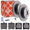 FEBI BILSTEIN Bremsscheibe 04629 + Warnkontakt, Bremsbelagverschleiß 19186 + Bremsbelagsatz, Scheibenbremse 16147