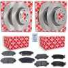 FEBI BILSTEIN Bremsbelagsatz, Scheibenbremse 116309 + Bremsbelagsatz, Scheibenbremse 116323 + Bremsscheibe 108666 + Bremsscheibe 108514