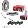 BREMBO Bremsscheibe 09.B969.1X + Bremsbelagsatz, Scheibenbremse P 85 154 + Warnkontakt, Bremsbelagverschlei&szlig; A 00 524