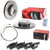 BREMBO Bremsscheibe 09.B337.2X + Warnkontakt, Bremsbelagverschlei&szlig; A 00 436 + Bremsbelagsatz, Scheibenbremse P 06 040