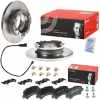 BREMBO Warnkontakt, Bremsbelagverschleiß A 00 505 + Bremsbelagsatz, Scheibenbremse P 24 160 + Bremsscheibe 08.D505.20