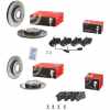 BREMBO Bremsbelagsatz, Scheibenbremse P 85 044 + Bremsbelagsatz, Scheibenbremse P 85 017 + Bremsscheibe 09.7196.11 + Bremsscheibe 08.9136.11