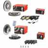 BREMBO Bremsbelagsatz, Scheibenbremse P 85 037 + Bremsscheibe 09.5745.21 + Bremsbelagsatz, Scheibenbremse P 85 017 + Bremsscheibe 08.5743.11