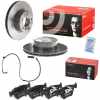 BREMBO Bremsscheibe 09.6924.11 + Warnkontakt, Bremsbelagverschlei&szlig; A 00 200 + Bremsbelagsatz, Scheibenbremse P 06 065