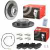 BREMBO Warnkontakt, Bremsbelagverschlei&szlig; A 00 212 + Bremsbelagsatz, Scheibenbremse P 06 037 + Bremsscheibe 09.9793.11